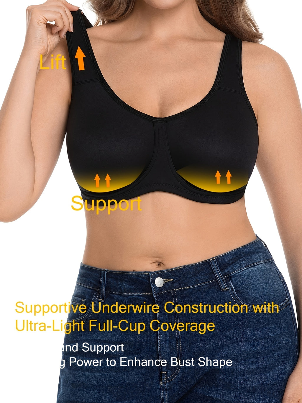 Soutien-gorge grande taille — Crochet plat sur la bretelle