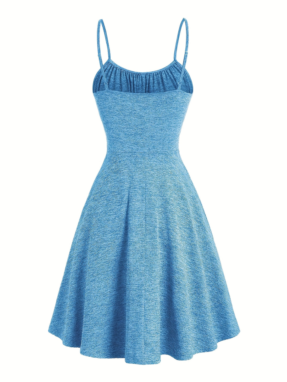 Robe courte grande taille — Maille chinée et taille smockée