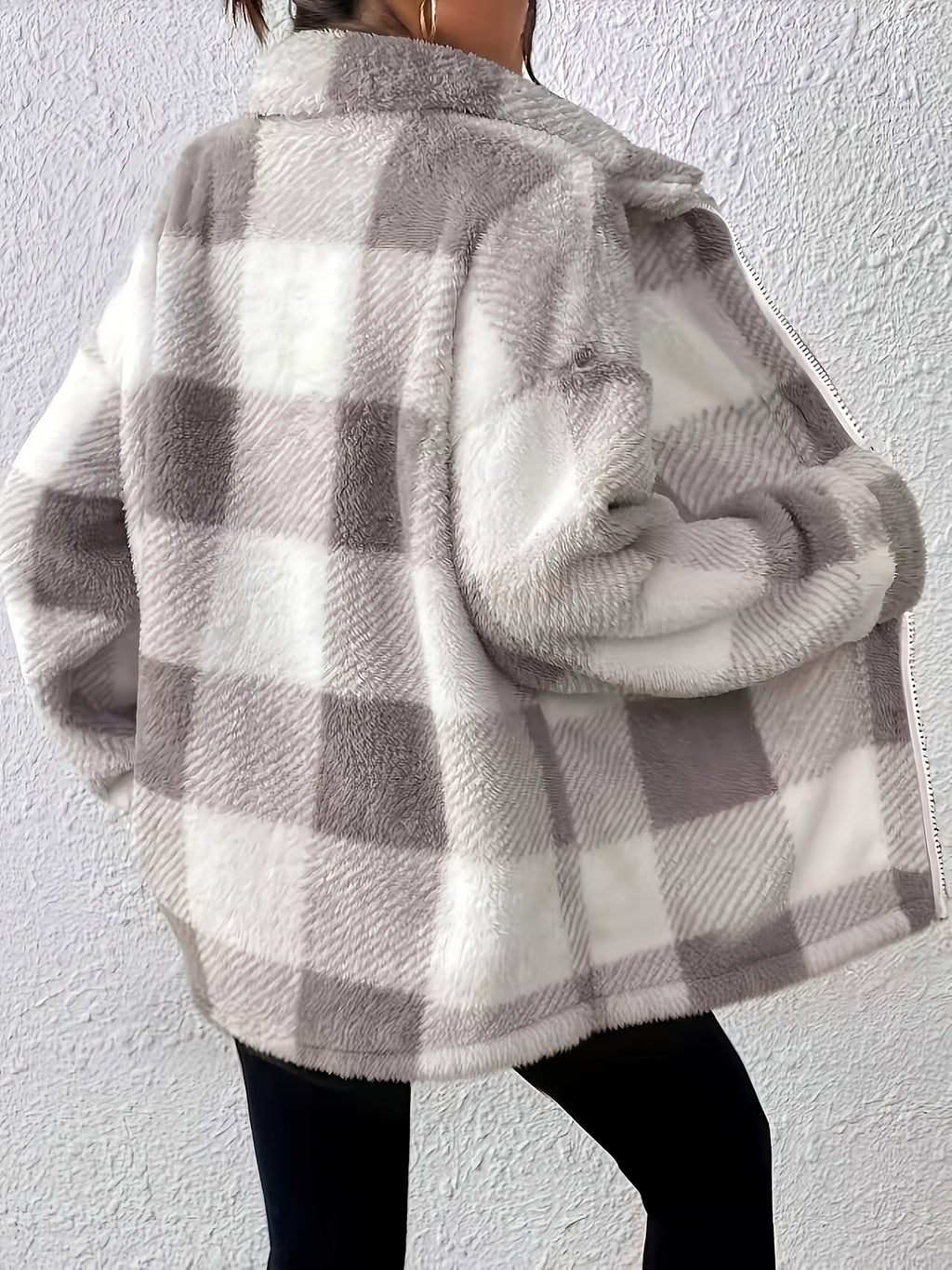 Veste grande taille, fermeture zippée, chaleur d'hiver, visuel produit