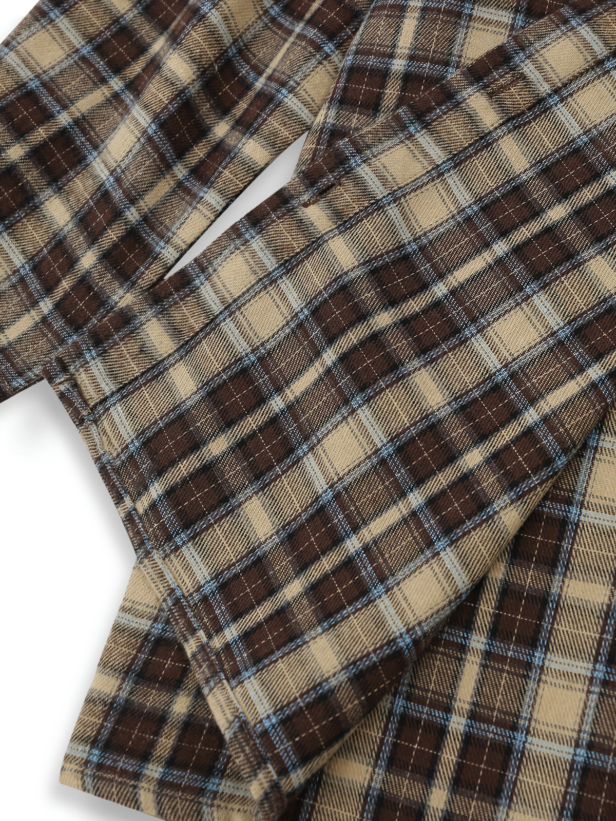 Chemise grande taille à carreaux, coupe oversize, boutonnage, manches longues, tissu opaque