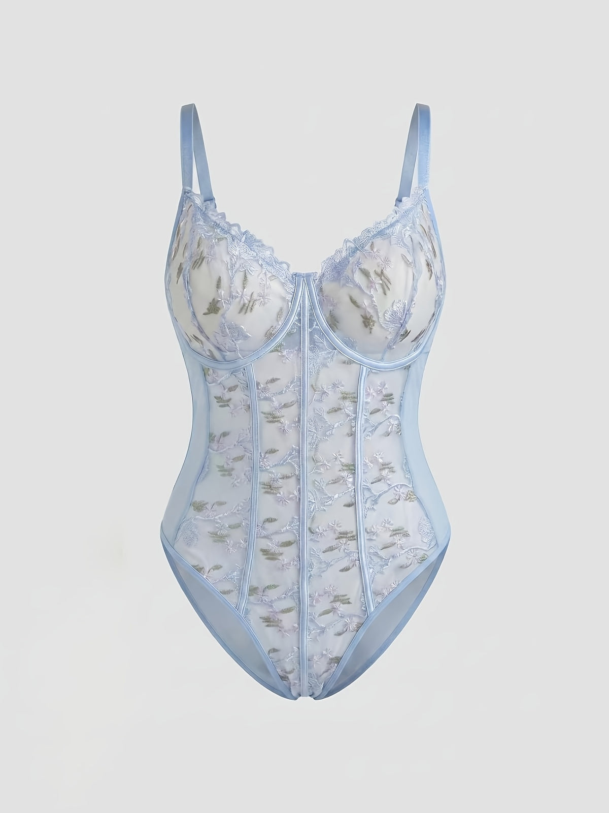 Body gainant grande taille à imprimé fleuri, ligne affirmée — composition : 90% Polyester, 10% Élasthanne Image
