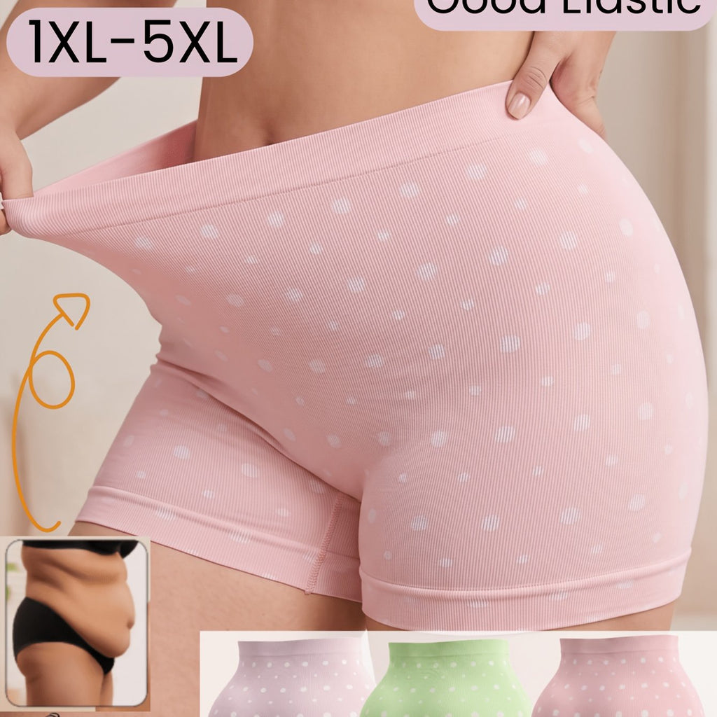 Culotte grande taille à pois, ligne épurée — matière : polyamide