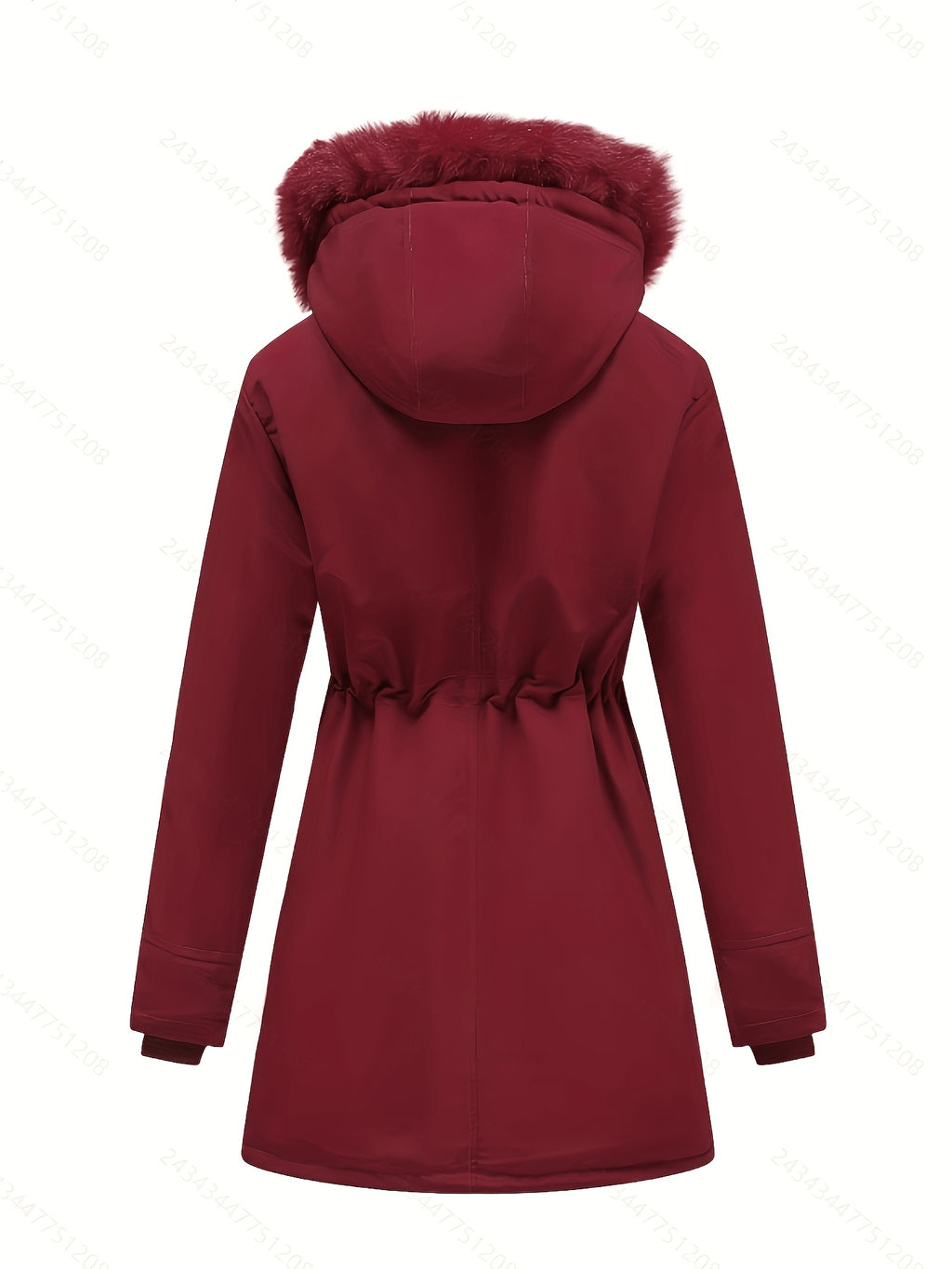 Veste grande taille, coupe oversize, longueur midi, cordon de serrage, visuel produit