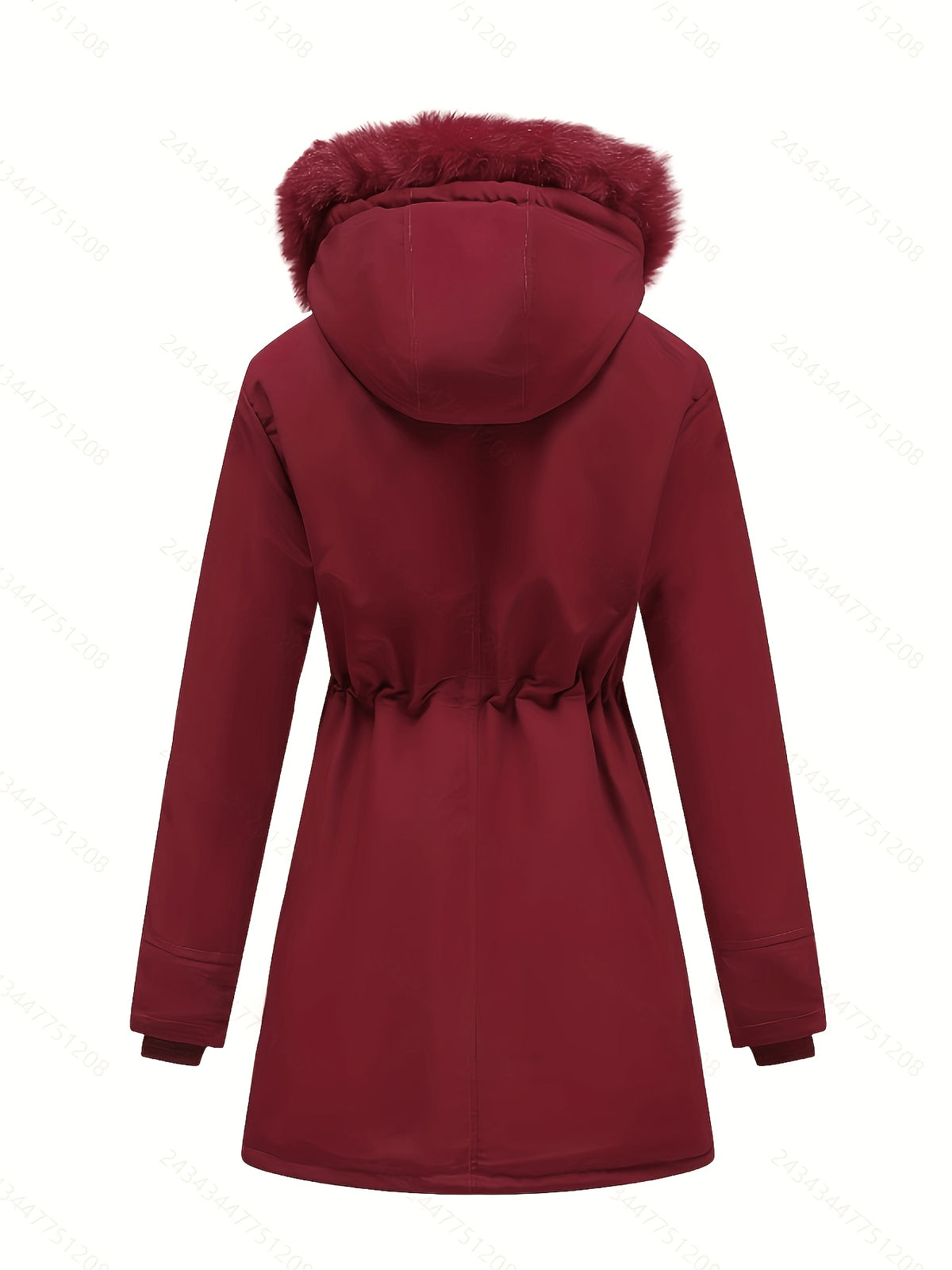 Veste grande taille, coupe oversize, longueur midi, cordon de serrage, visuel produit