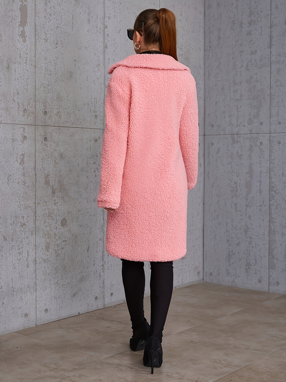 Manteau grande taille, col à revers, boutonnage, chaleur d'hiver, tissu opaque