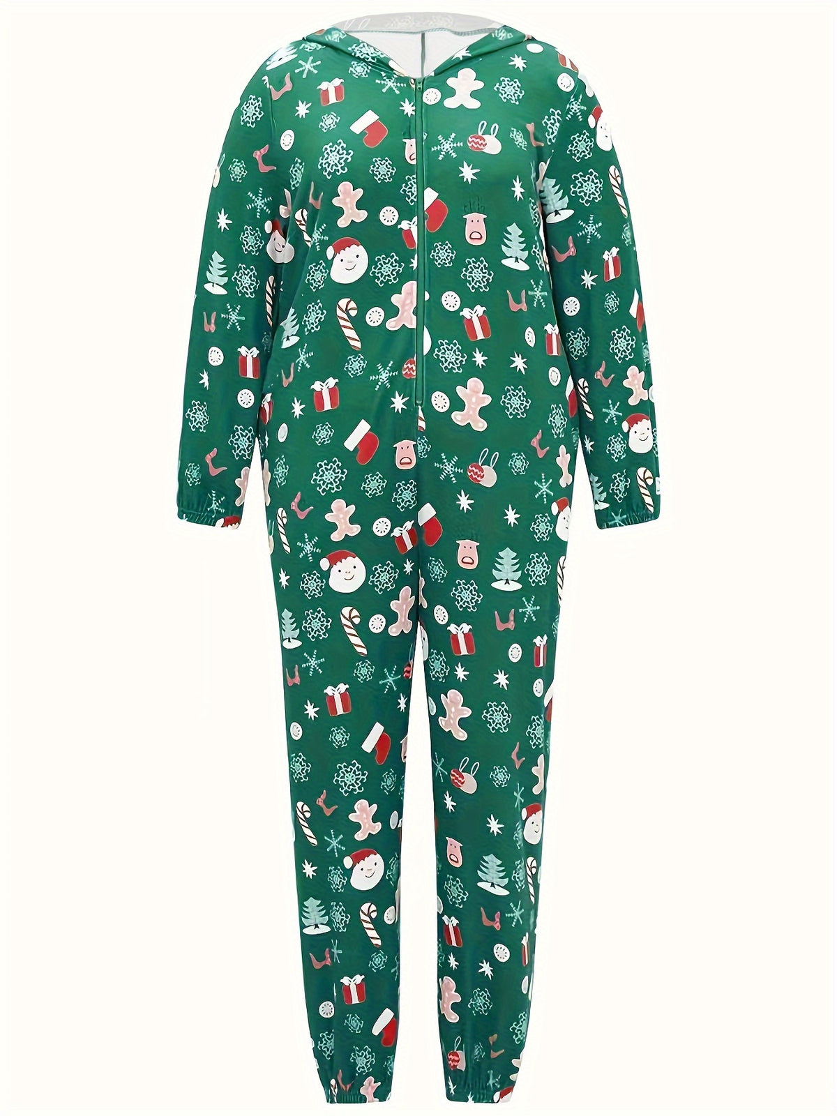 Pyjama grande taille, fermeture zippée, chaleur d'hiver, détail du col