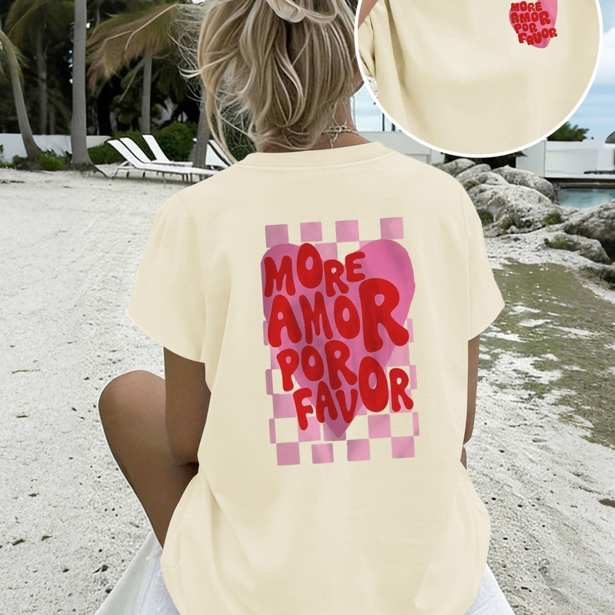 T-shirt grande taille, coupe ample, col rond, manches courtes — composition : 100% Coton Image