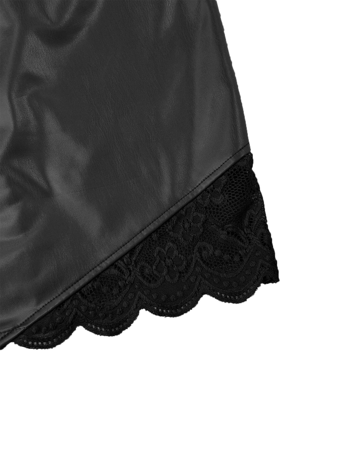 Jupe grande taille en dentelle, dentelle contrastée, effet ajouré, porté de face