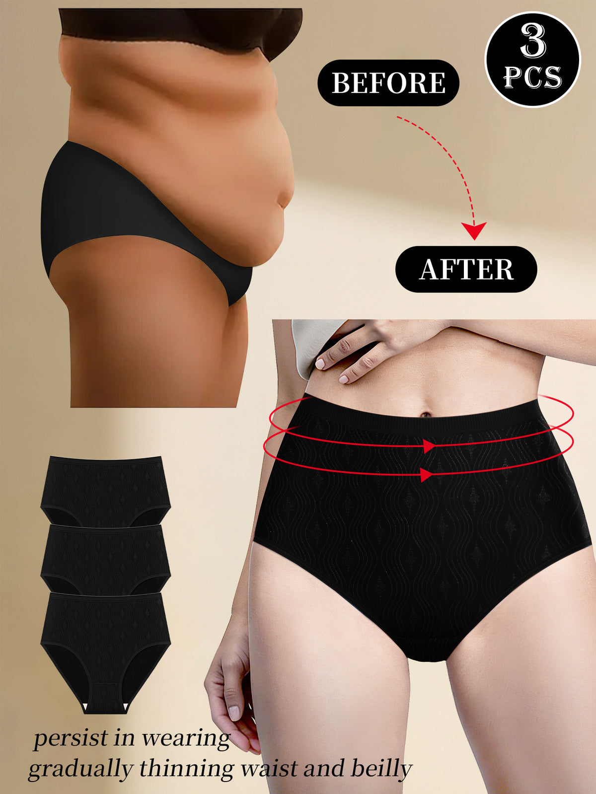 Ensemble grande taille, toucher naturel, effet gainant, allure élégante Image