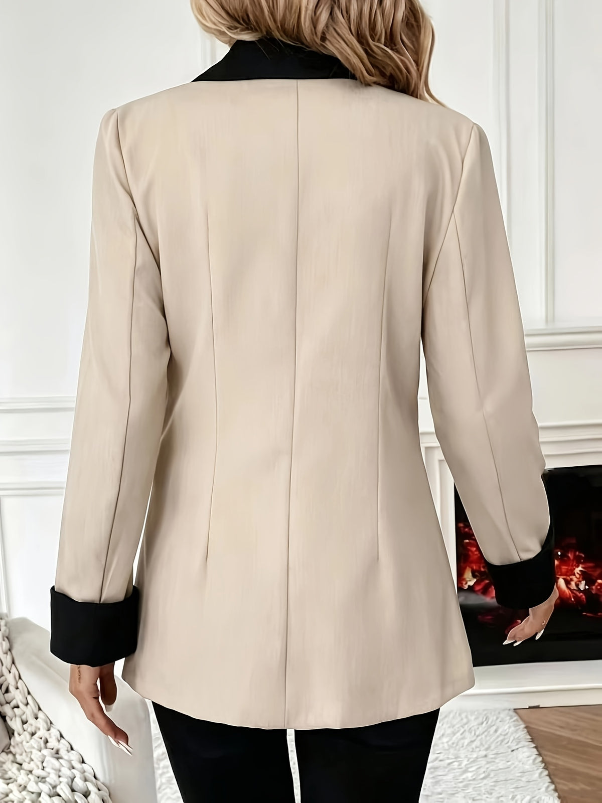 Blazer grande taille en lin, doublure, tenue souple, autre coloris
