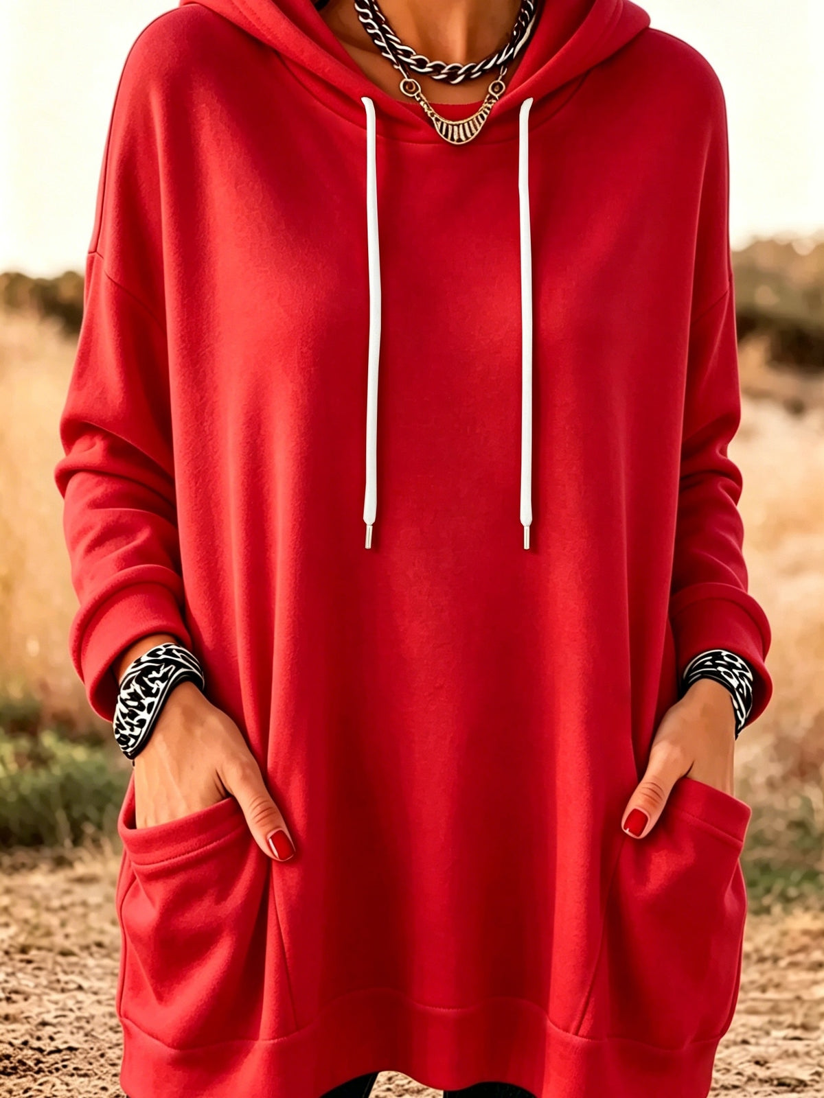 Sweat grande taille, coupe ample, manches longues, toucher naturel