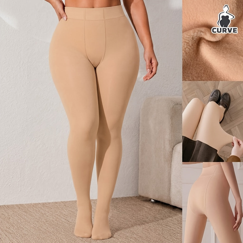 Collant grande taille en velours, toucher profond, allure élégante, vu de dos
