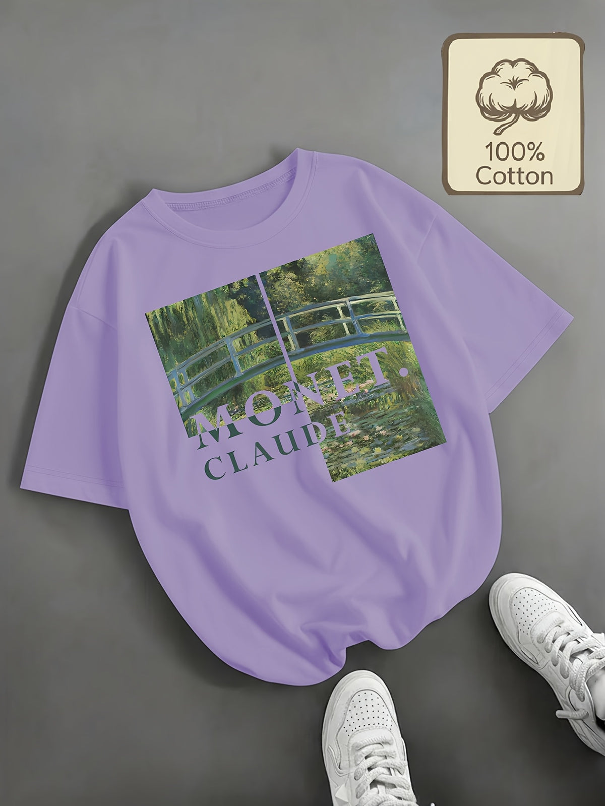 Top grande taille, col rond, manches courtes, toucher naturel, vu de dos