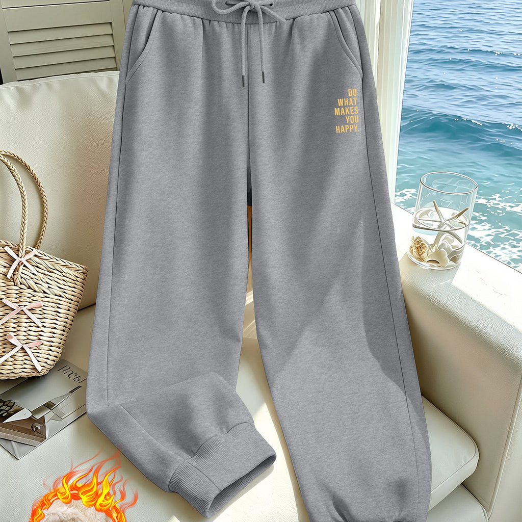 Pantalon grande taille, poches pratiques, chaleur d'hiver, tissu opaque