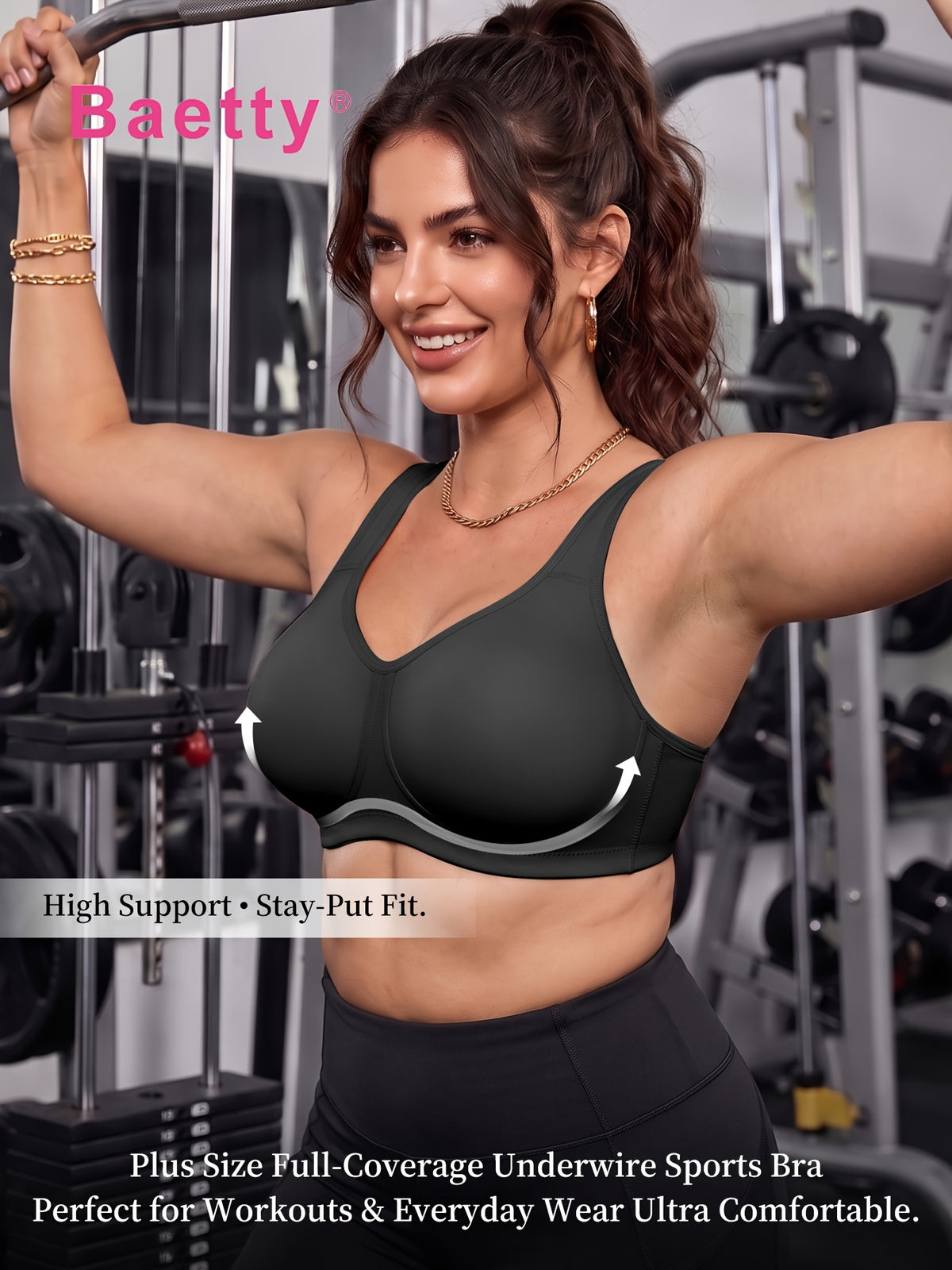 Soutien-gorge de sport grande taille — Deux bonnets cerclés
