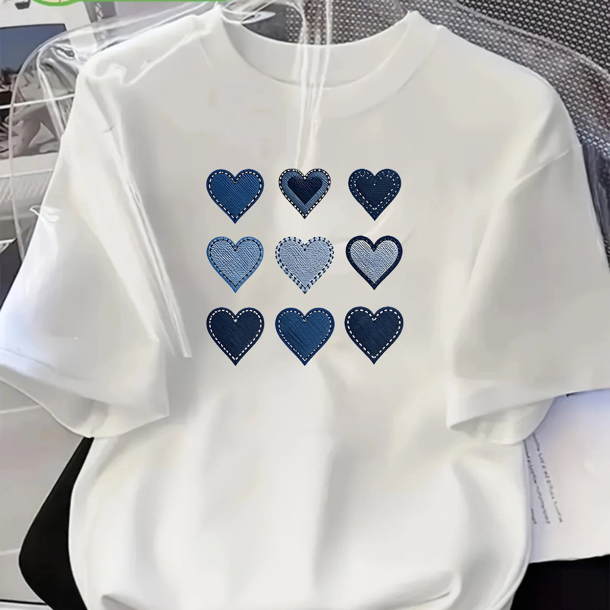 T-shirt grande taille à imprimé fleuri, manches courtes, toucher naturel — matière : coton
