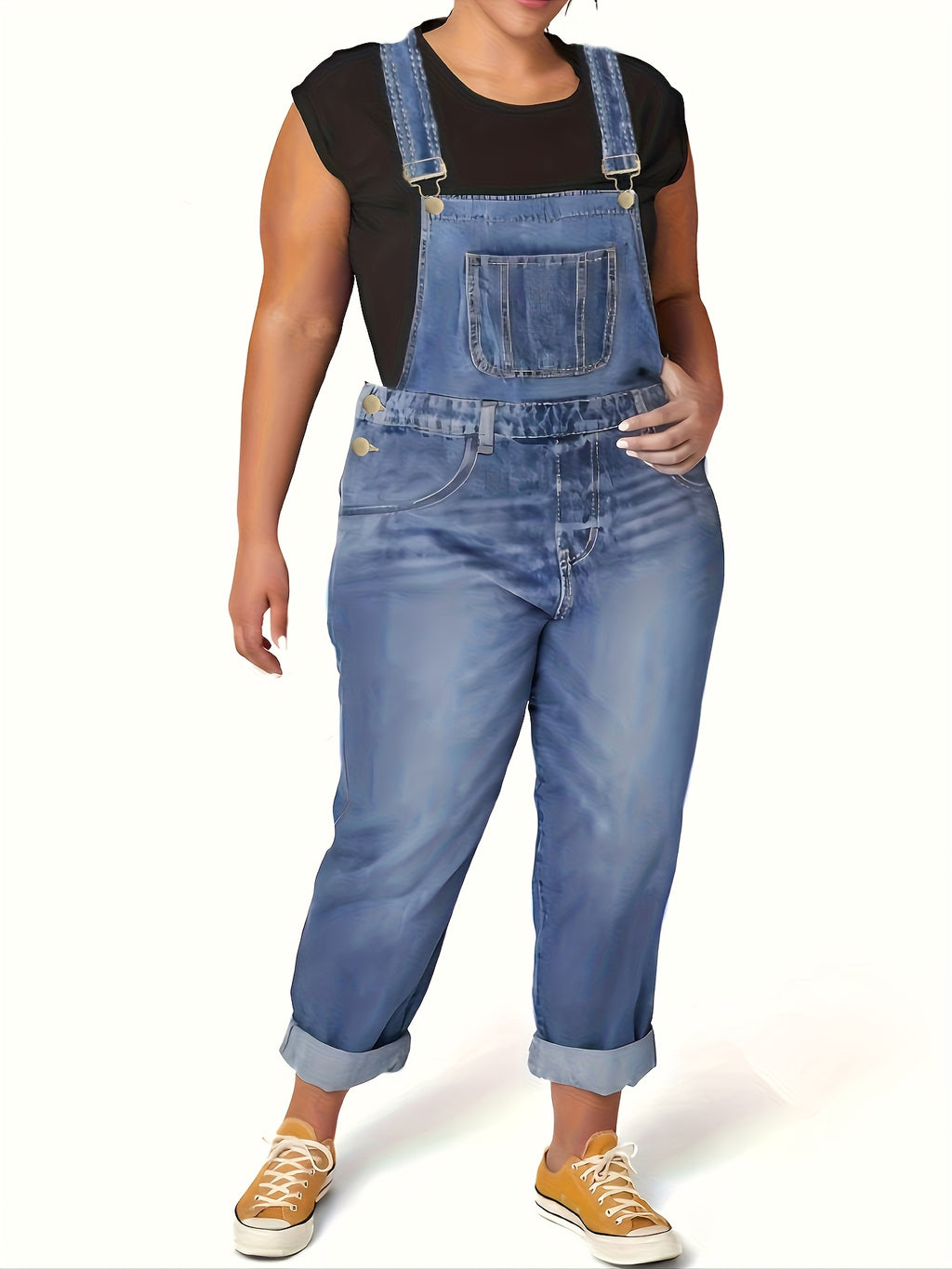 Combinaison grande taille, coupe droite, ceinture assortie, tenue franche