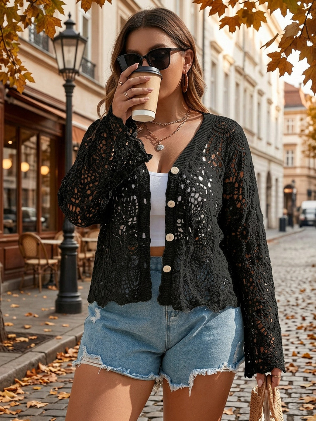 Kimono grande taille, détail du col