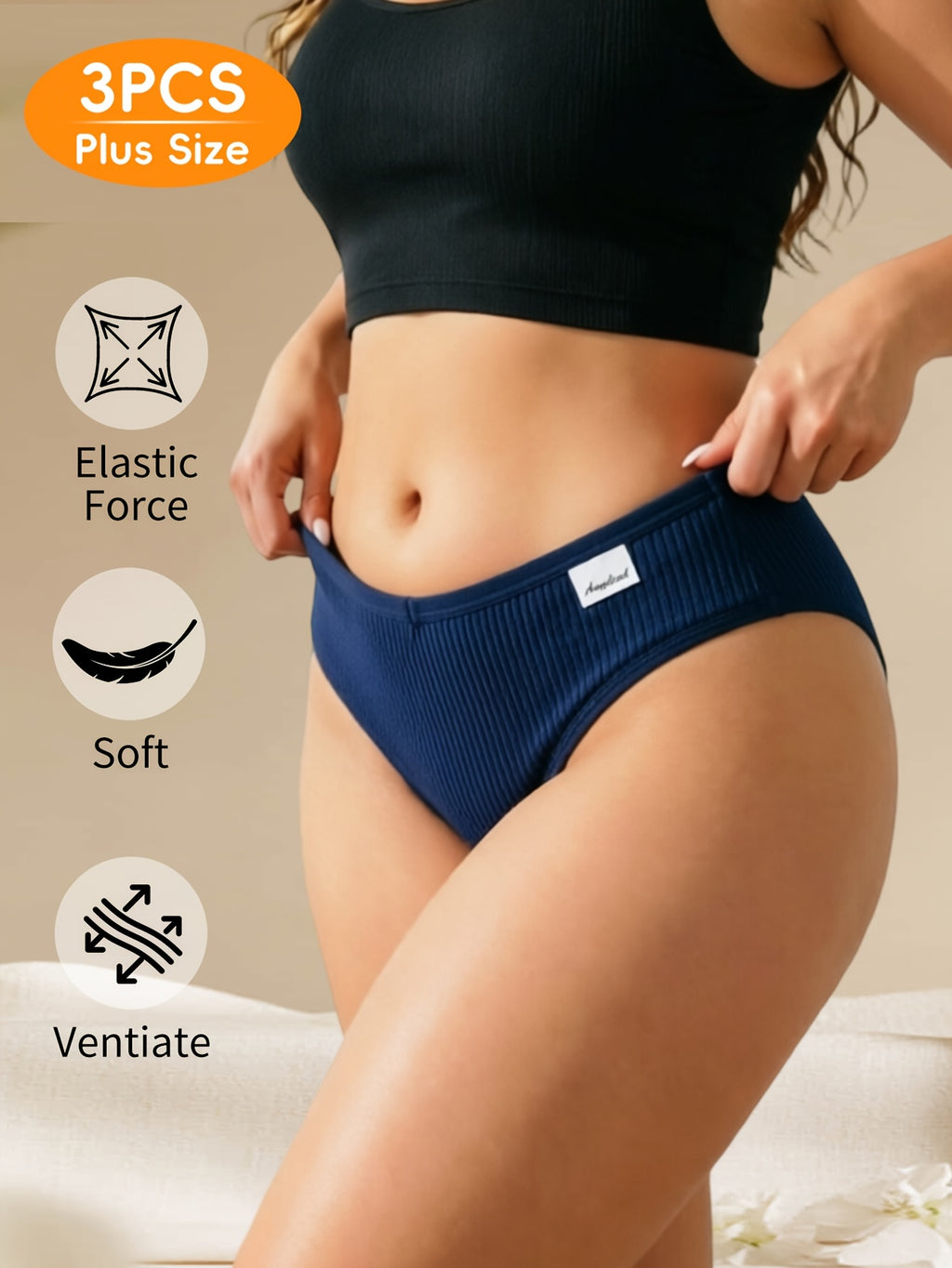 Culotte grande taille, toucher naturel, allure élégante, vu de dos