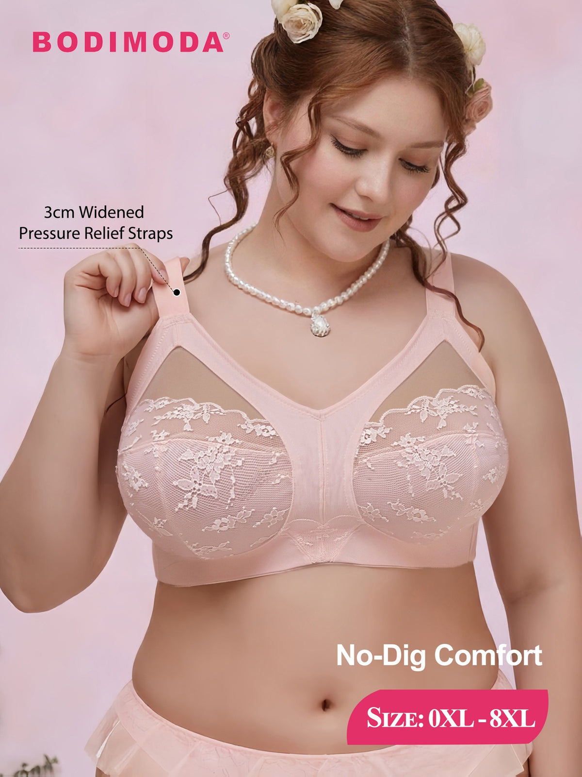 Soutien-gorge grande taille, fenêtres de tulle