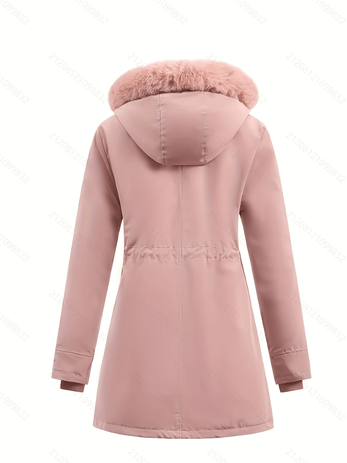 Veste grande taille, coupe oversize, longueur midi, cordon de serrage, détail du tissu