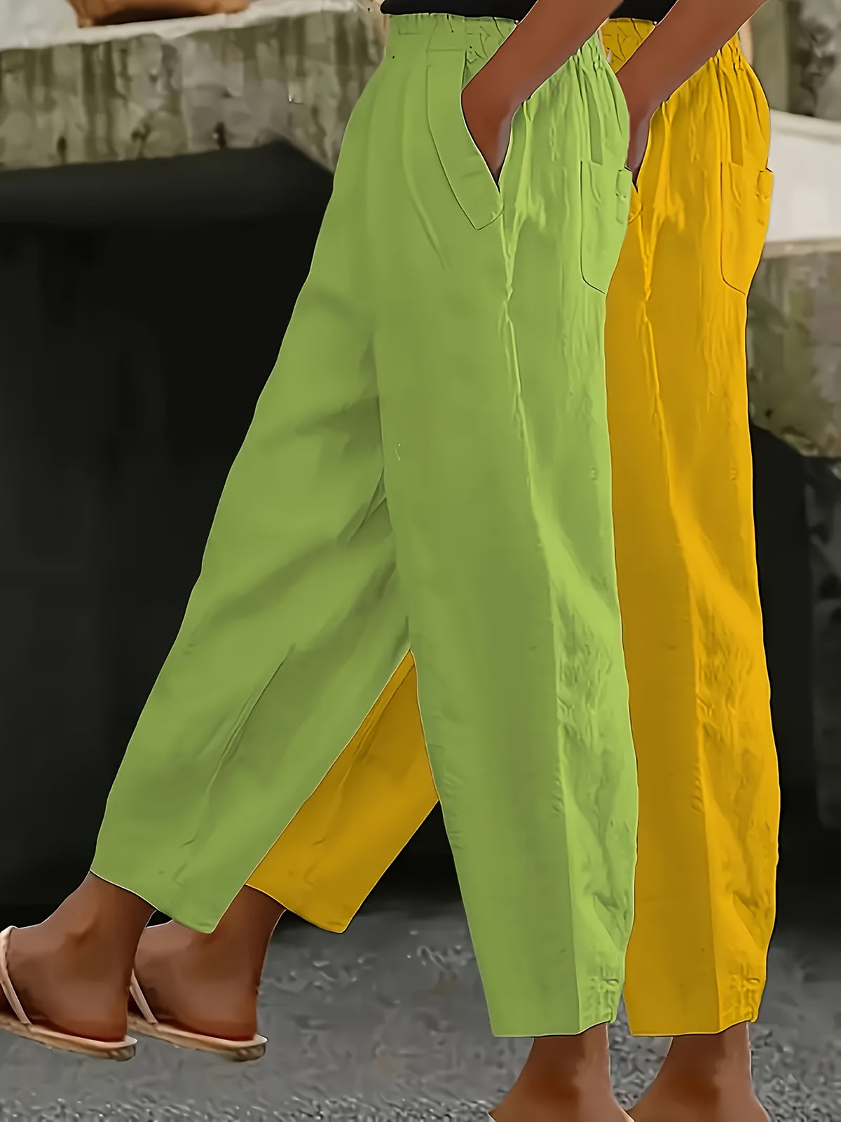 Ensemble grande taille, coupe évasée, poches pratiques, toucher naturel, autre coloris