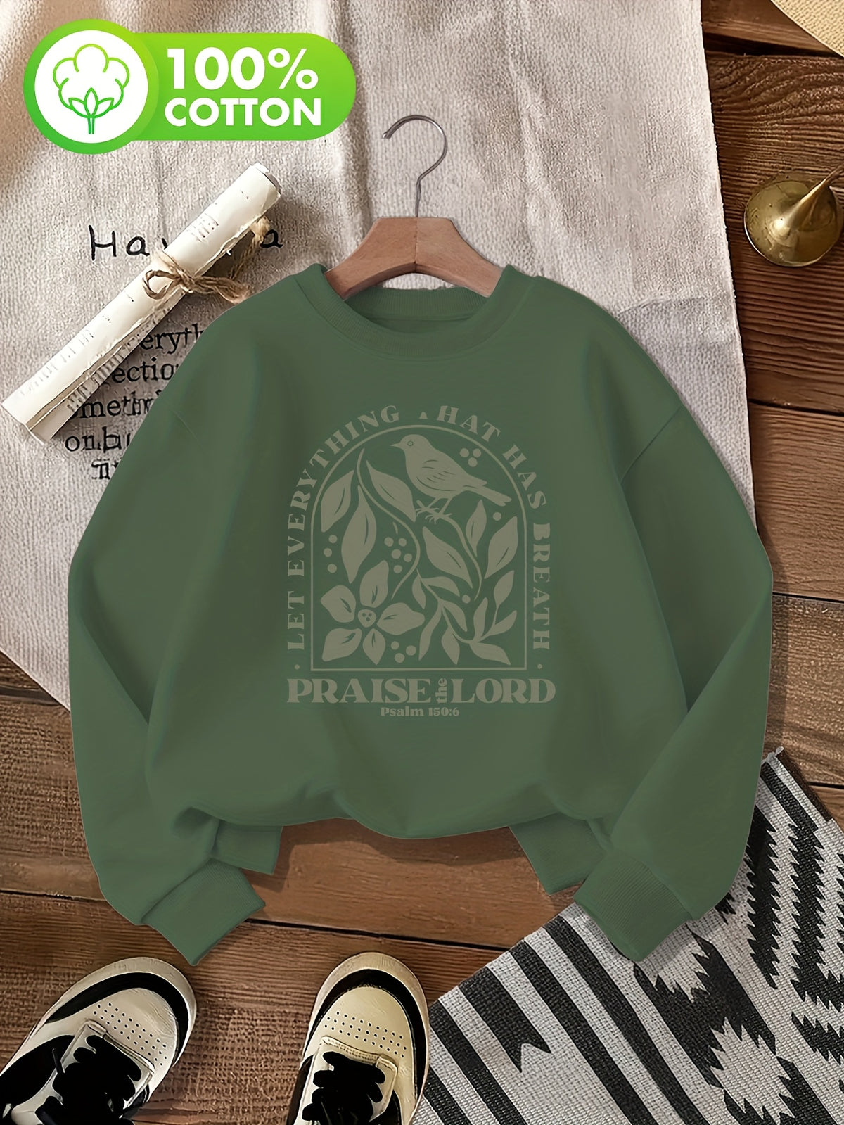 Pull grande taille, col rond, toucher naturel, chaleur d'hiver, vue de profil