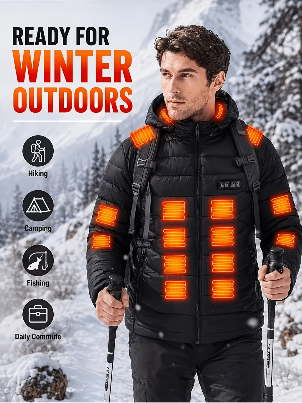 Veste grande taille, fermeture zippée, chaleur d'hiver, tissu léger, porté de face