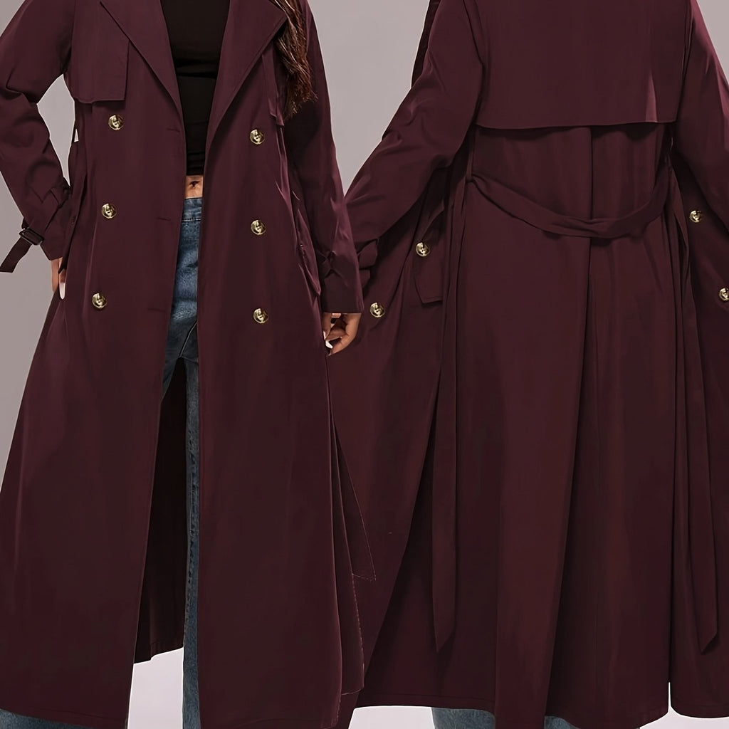 Manteau grande taille, esprit trench — matière : polyester
