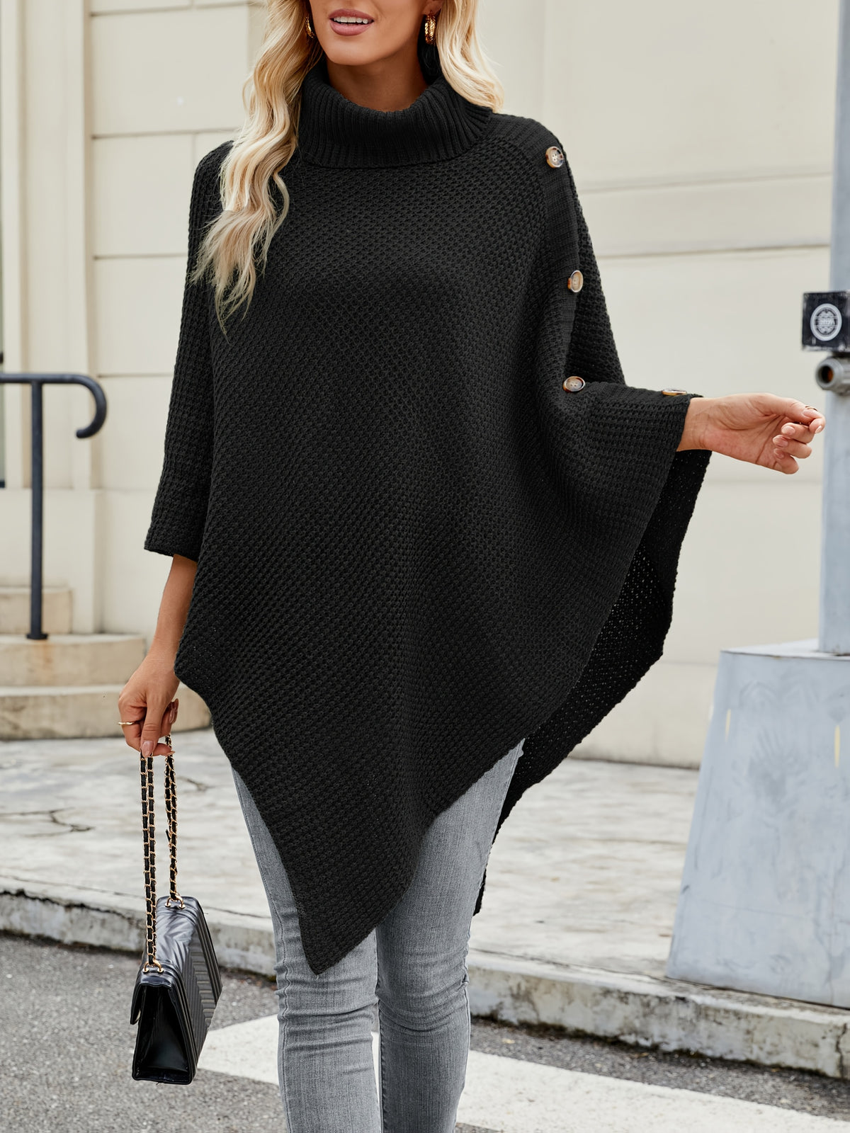 Pull grande taille en maille, maille souple, détail du tissu