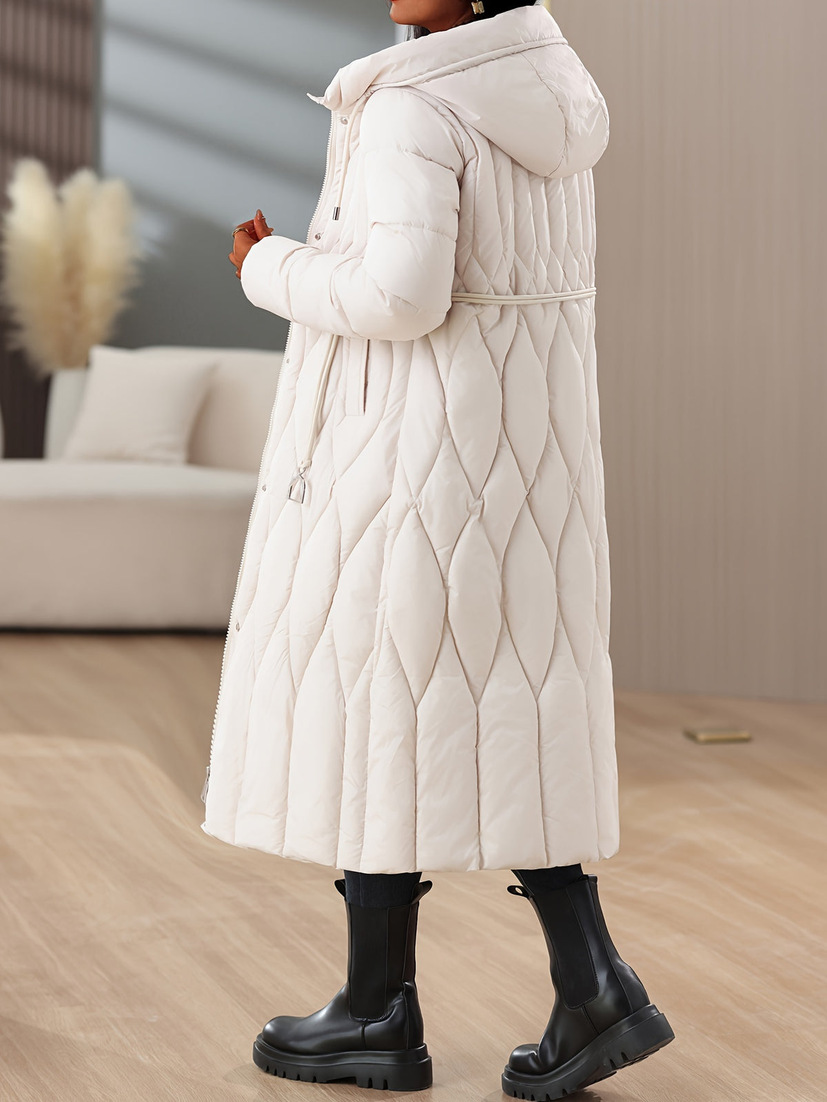 Manteau grande taille, coupe ajustée, capuche, chaleur d'hiver, autre coloris