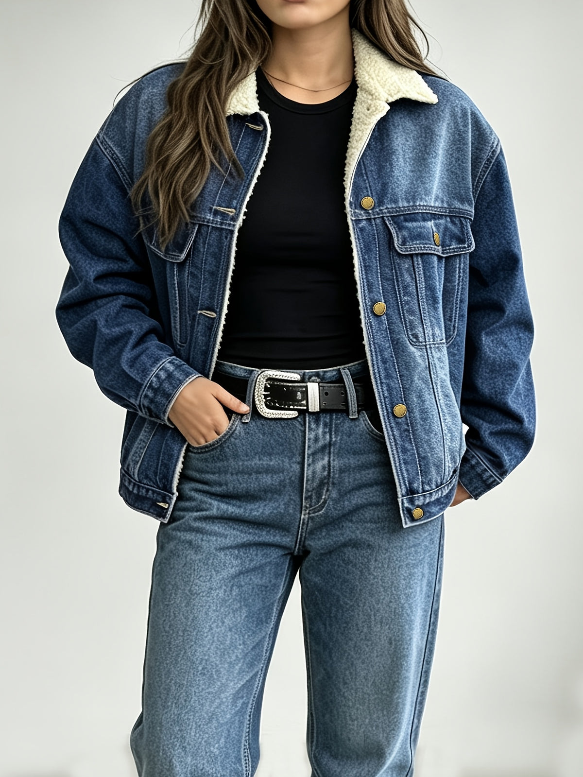Short grande taille, coupe oversize, tenue franche, chaleur d'hiver, mise en situation