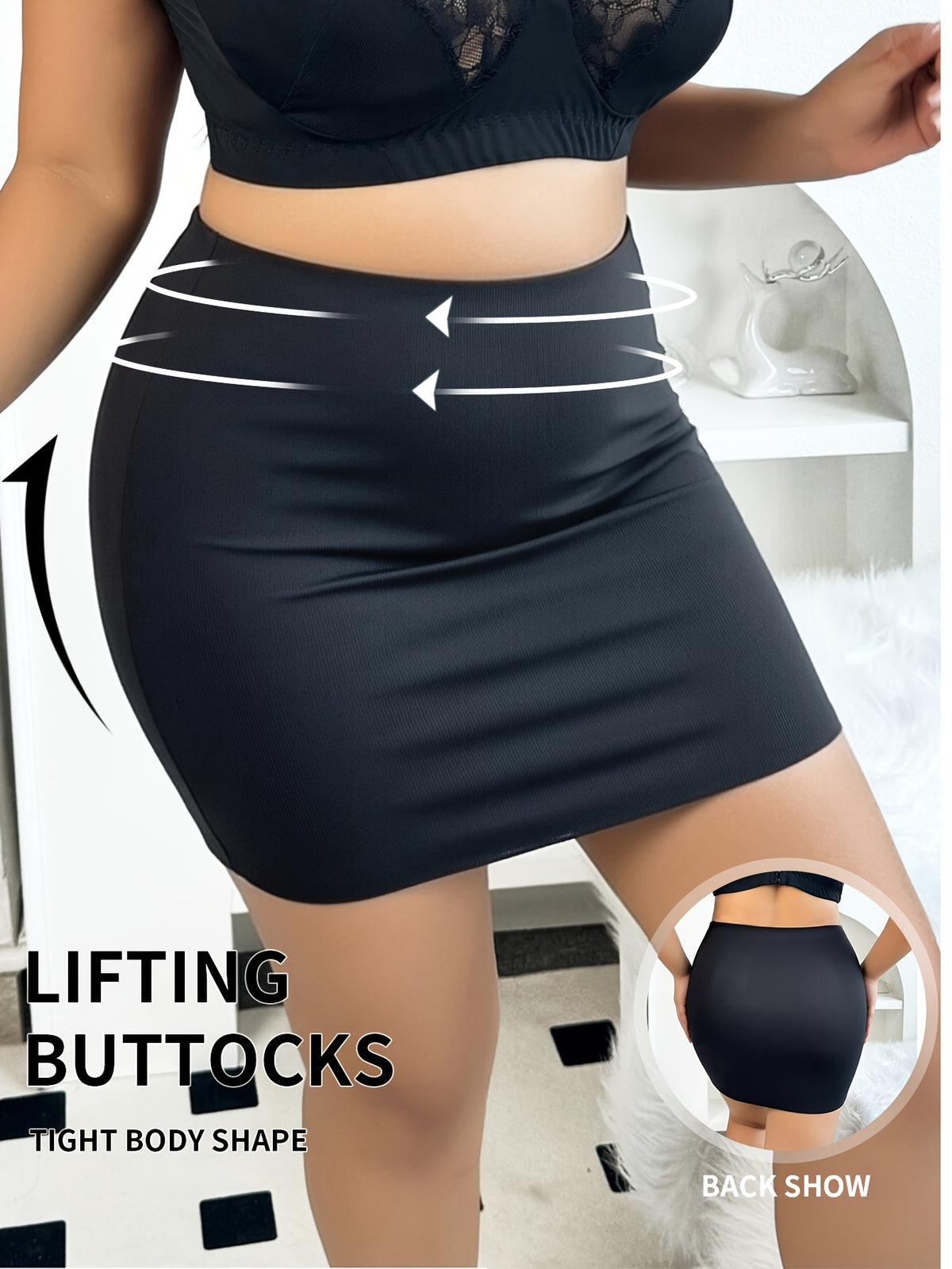 Pantalon grande taille, longueur midi Image