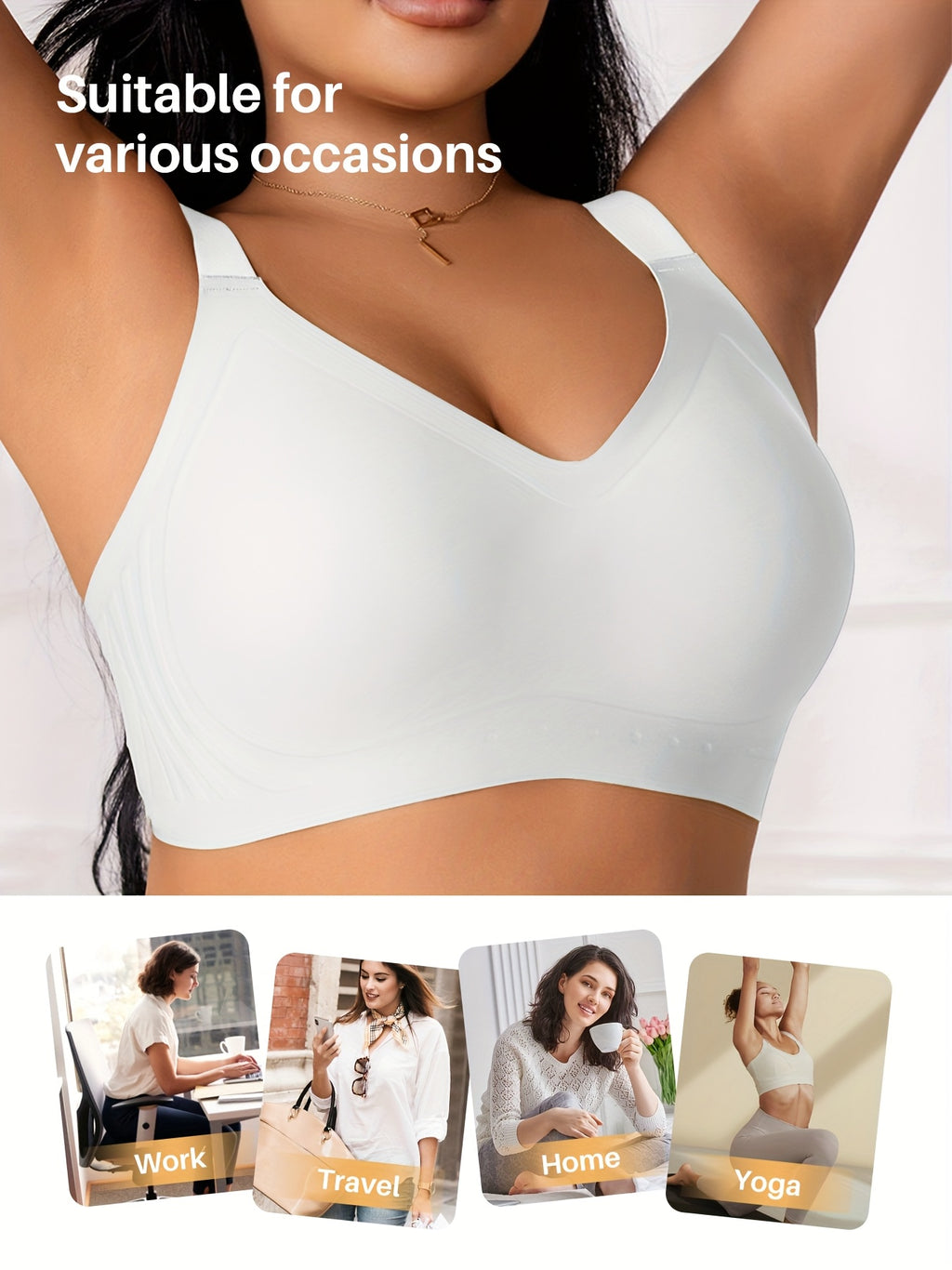 Soutien-gorge grande taille, encolure nette, détail du col