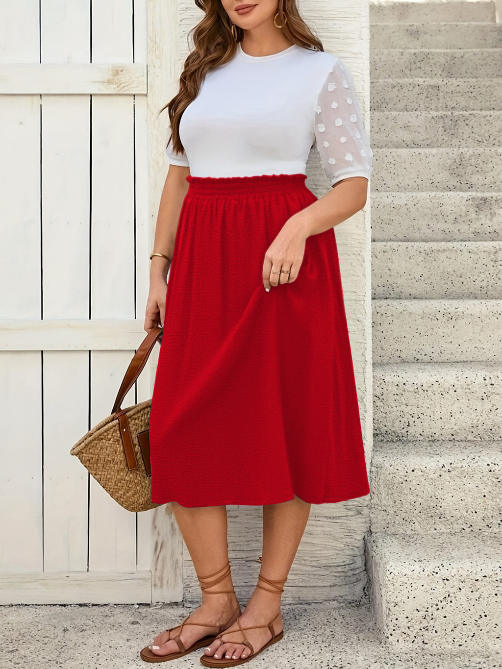 Jupe grande taille, allure élégante, autre coloris