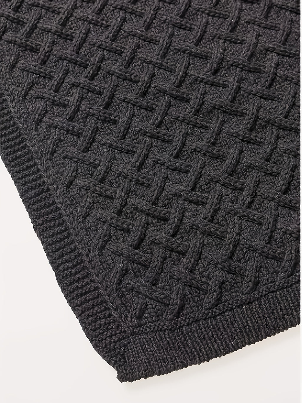Châle grande taille à carreaux, porté de face