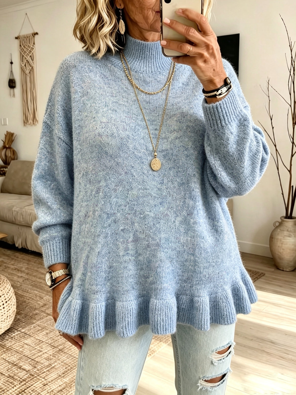 Pull grande taille, manches longues, visuel produit