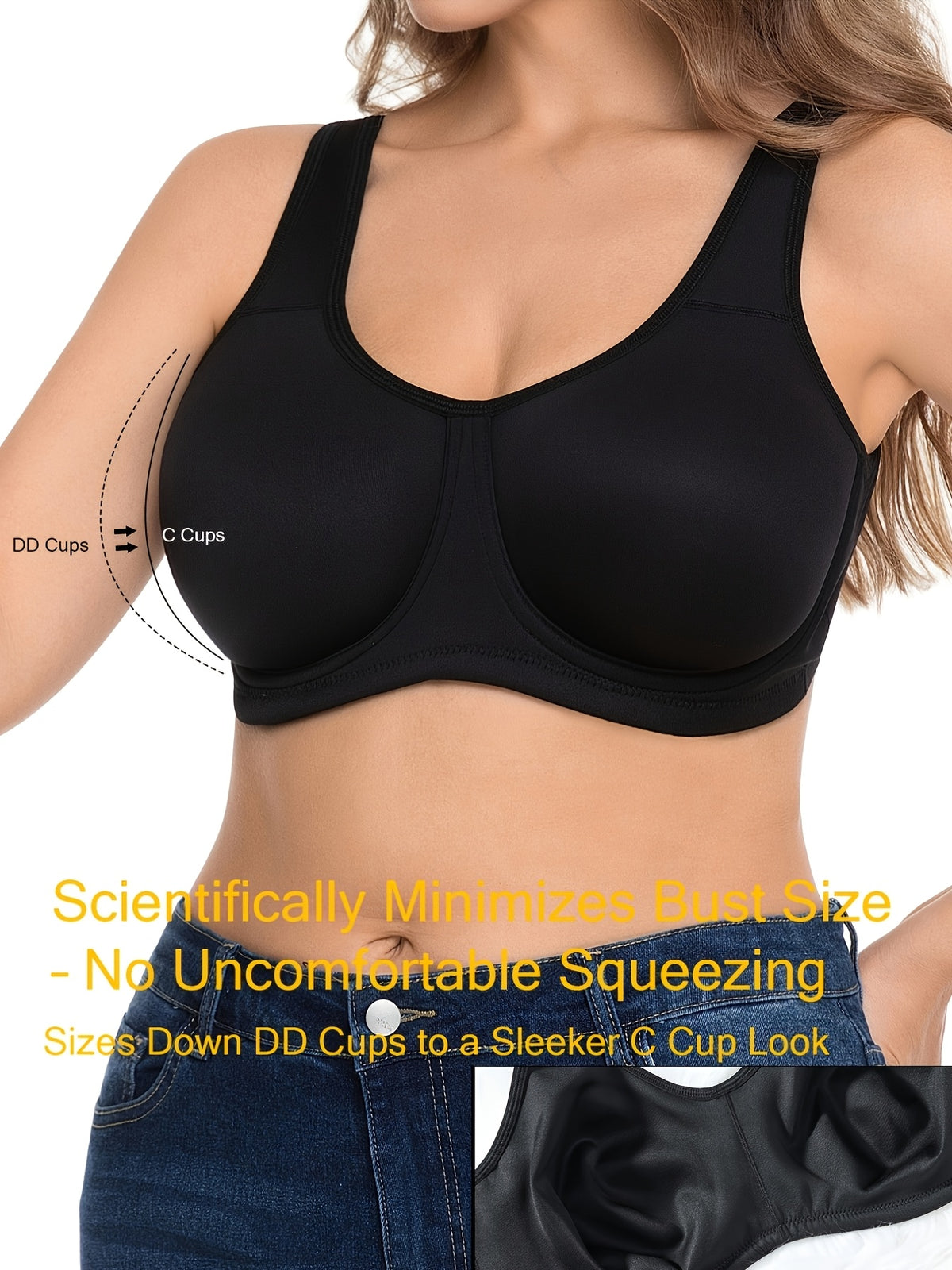 Soutien-gorge grande taille — Crochet plat sur la bretelle