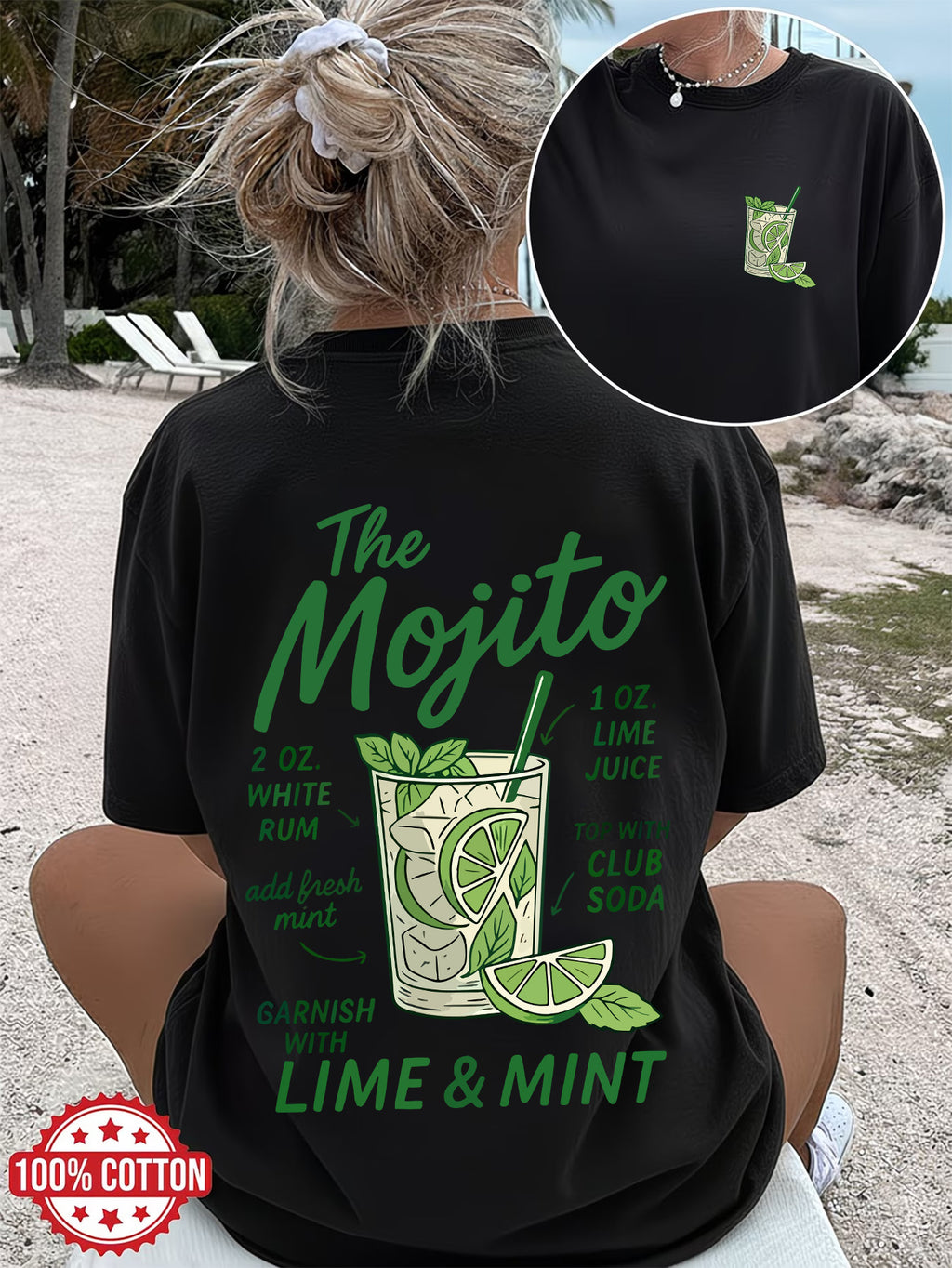 T-shirt grande taille, manches courtes, toucher naturel, détail du tissu