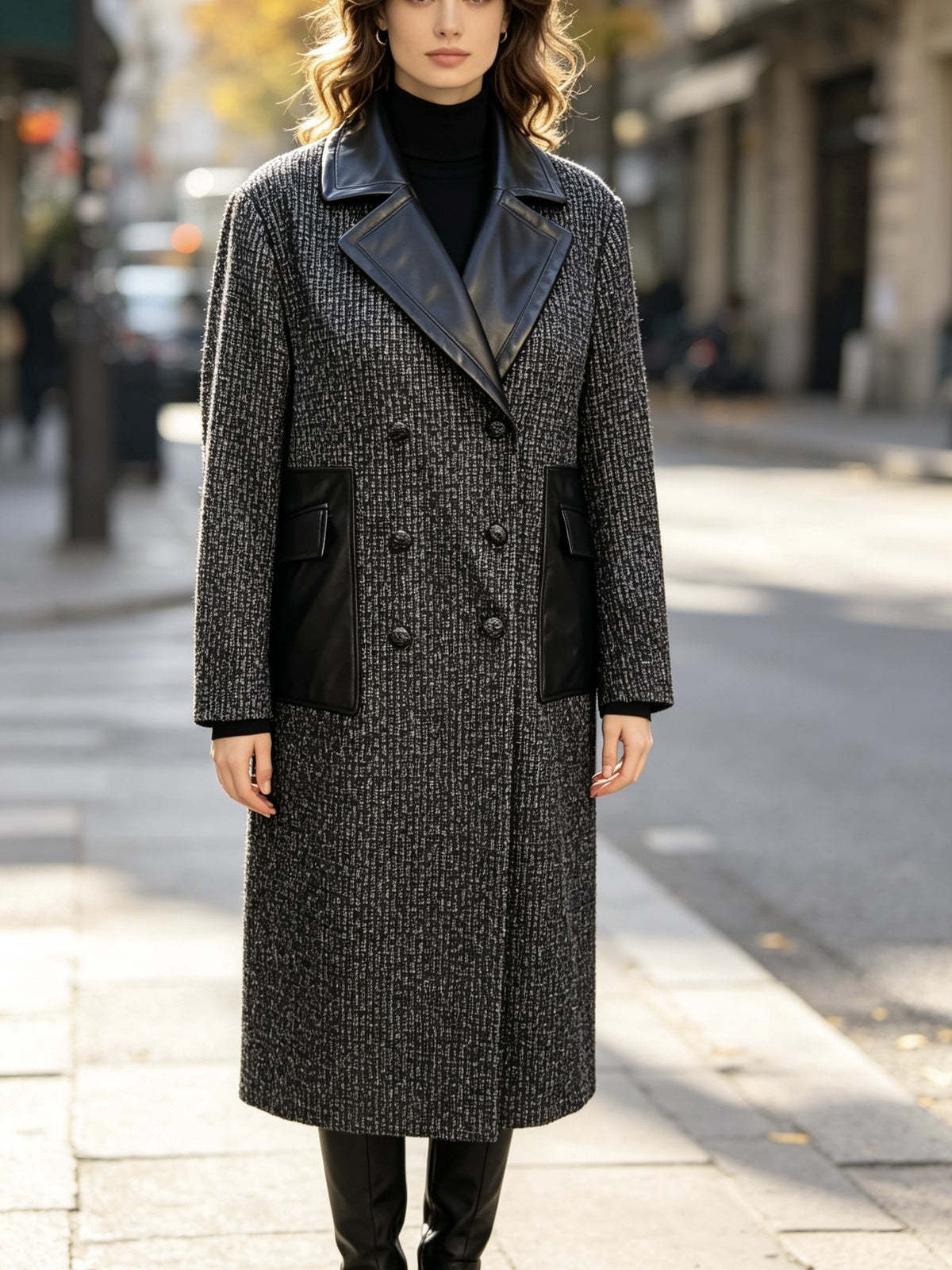 Veste grande taille, boutonnage, tissu opaque