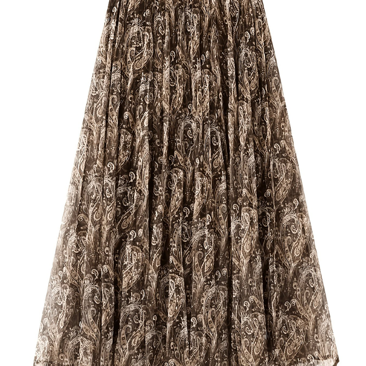 Jupe grande taille à imprimé fleuri, coupe évasée, esprit décontracté — matière : polyester Image