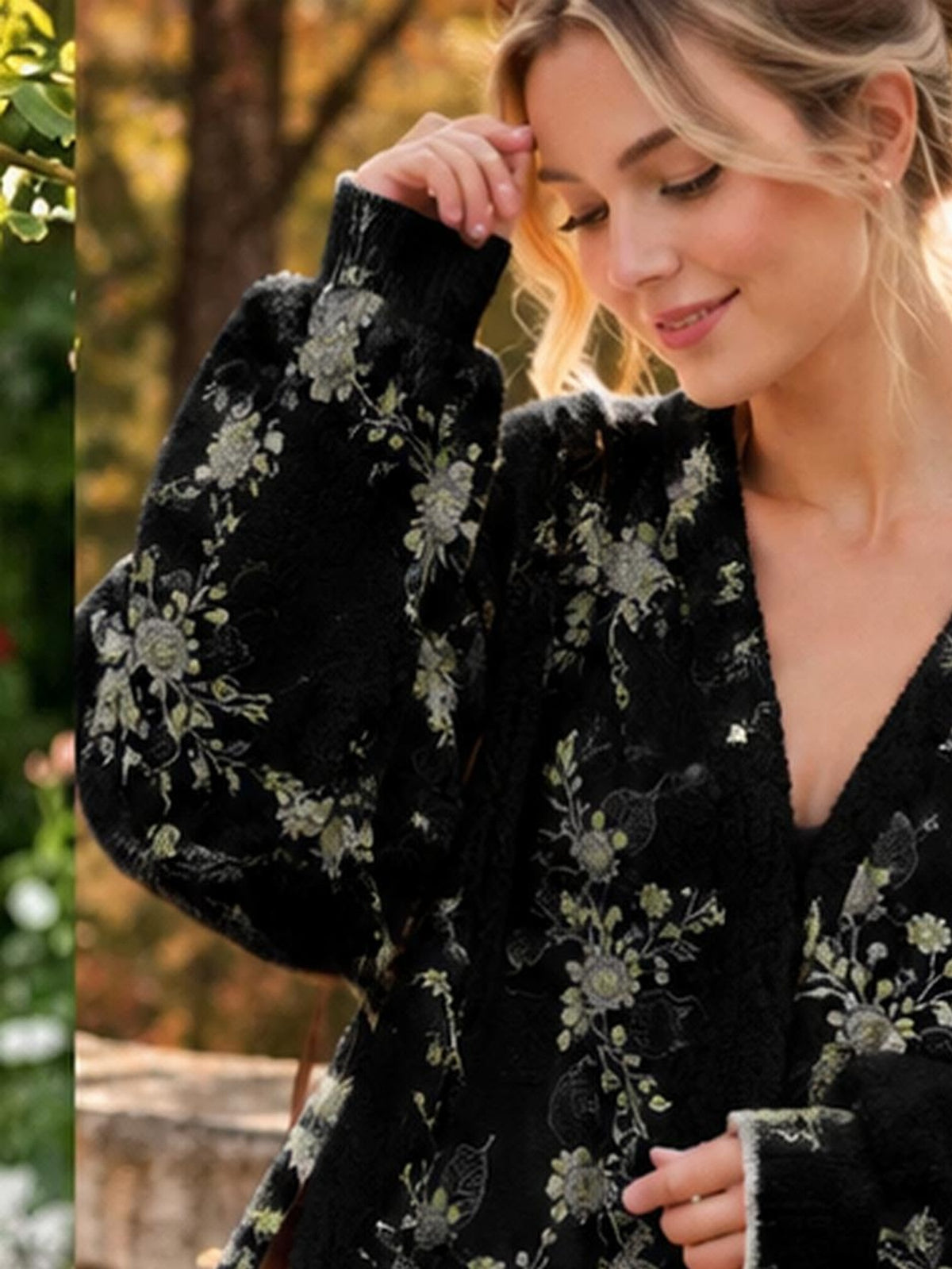 Cape grande taille à imprimé fleuri, coupe oversize, vu de dos
