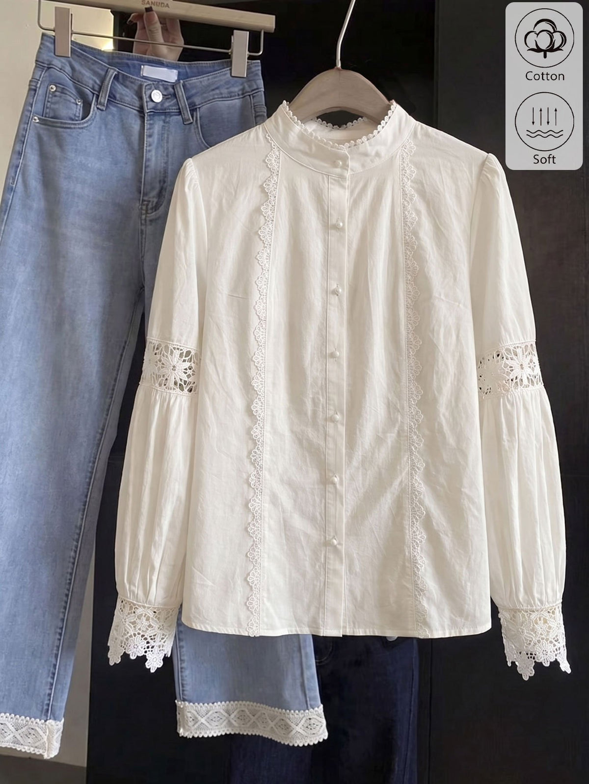 Blouse grande taille — composition : 100% Coton