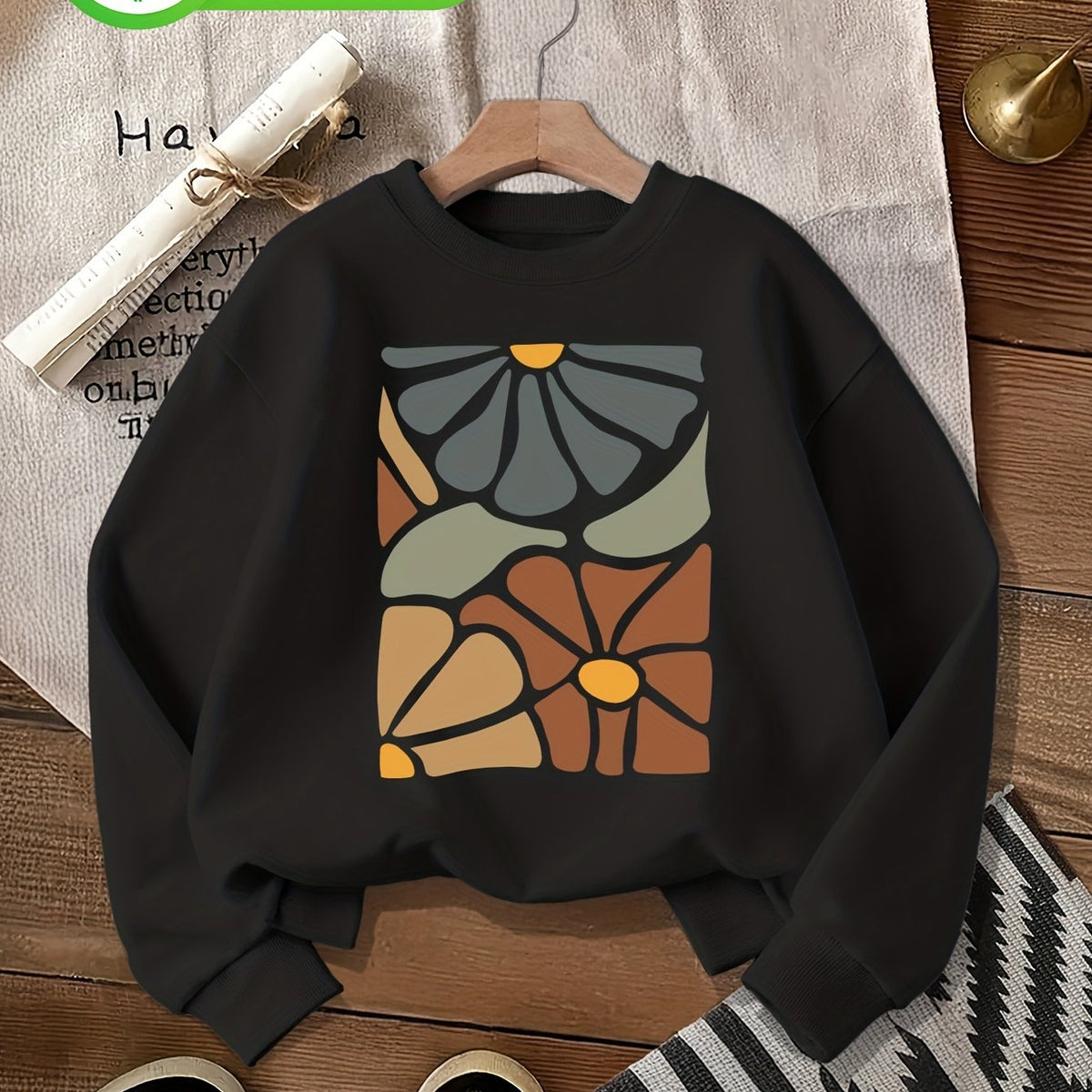 Pull grande taille, col rond, toucher naturel, chaleur d'hiver — composition : 100% Coton