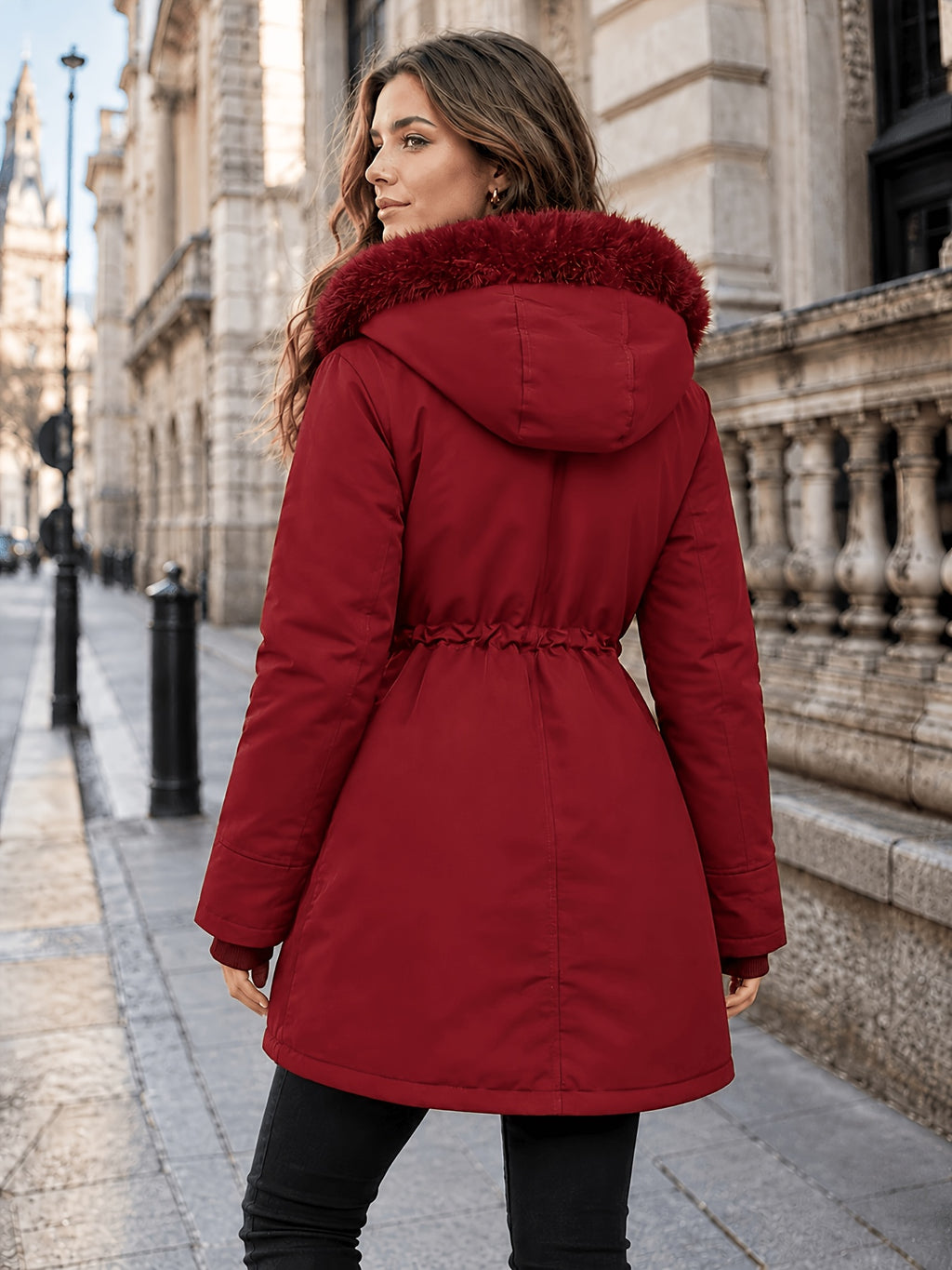 Manteau grande taille, chaleur d'hiver, tissu épais, visuel produit
