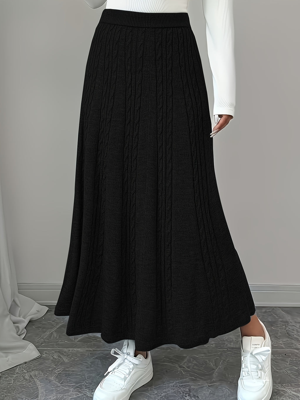 Jupe grande taille, ceinture assortie, chaleur d'hiver, détail du col
