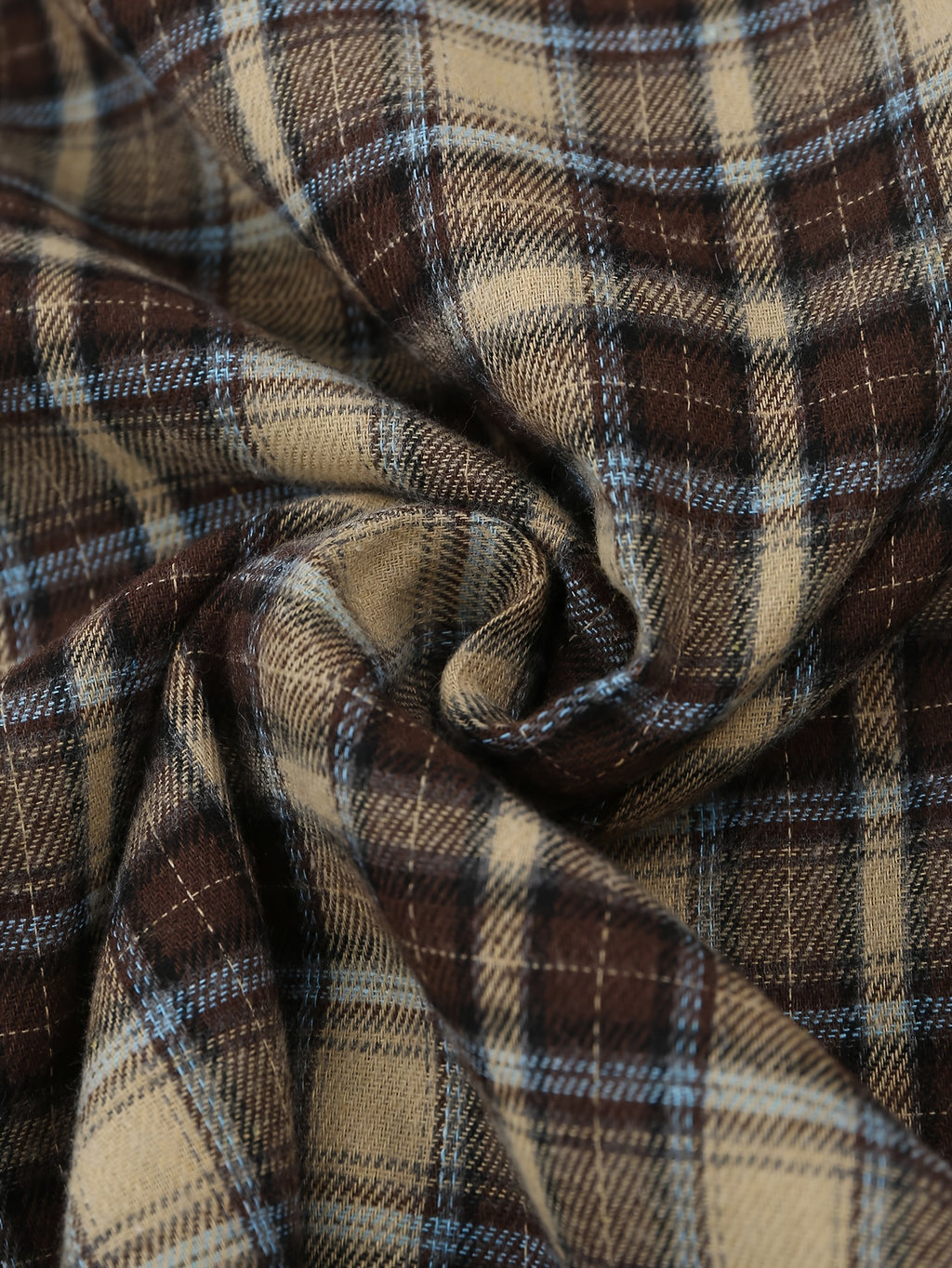 Chemise grande taille à carreaux, coupe oversize, boutonnage, manches longues, porté de face