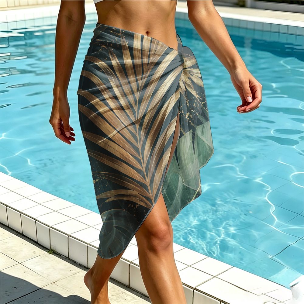 Châle grande taille à imprimé tropical — matière : polyester Image