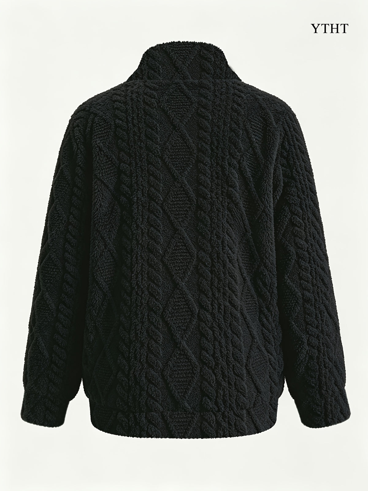 Veste grande taille à imprimé géométrique, coupe ample, col, détail du tissu