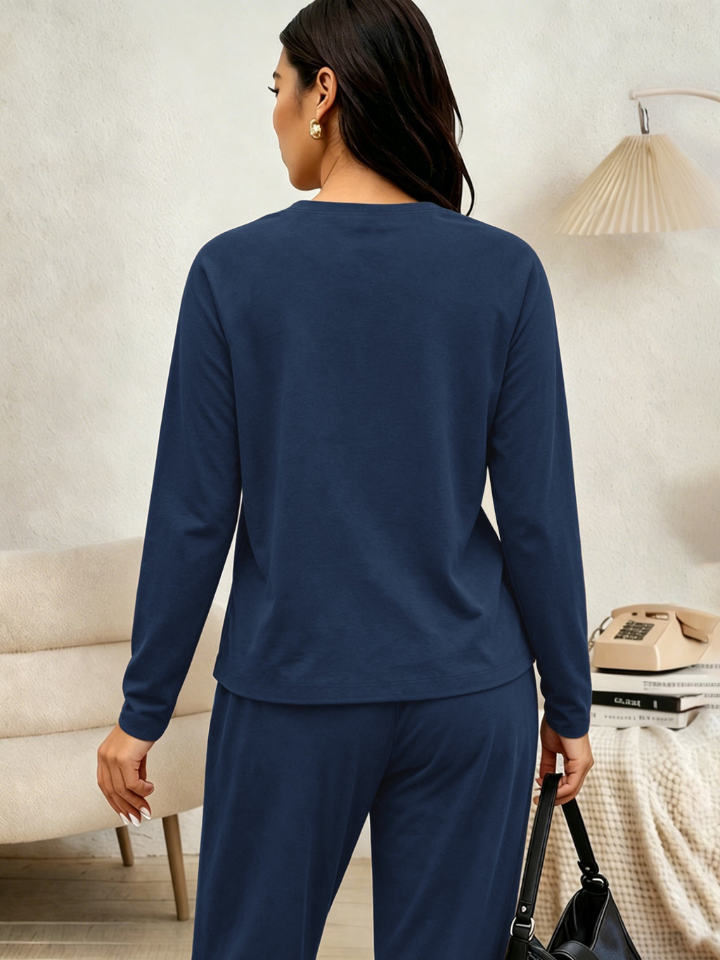 Ensemble grande taille à imprimé léopard, toucher naturel, vu de dos